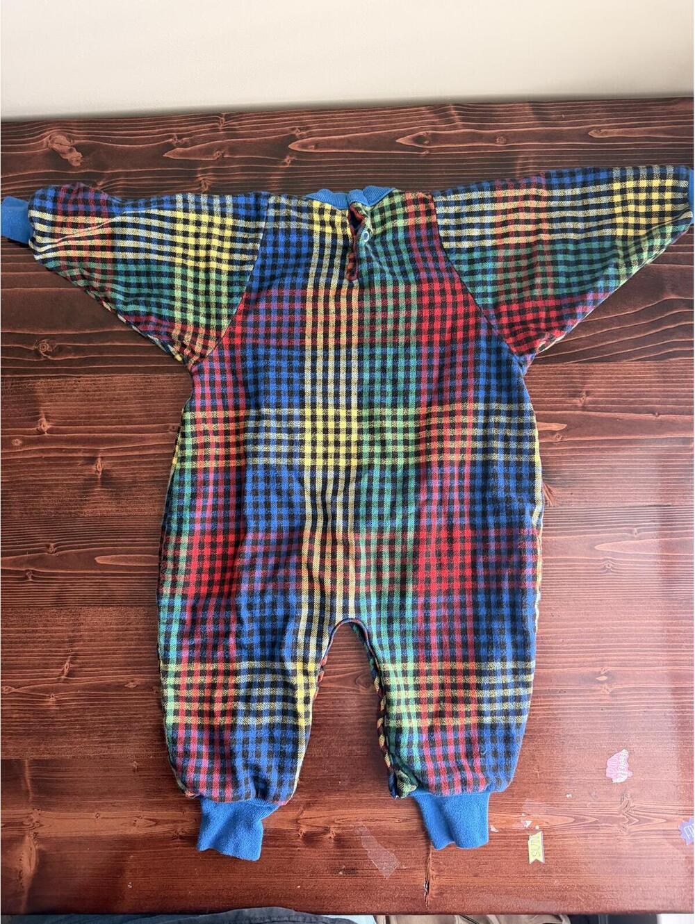 Vintage Buster Brown 18M Plaid Taxi Print Baby Romper - Picture 4 of 4